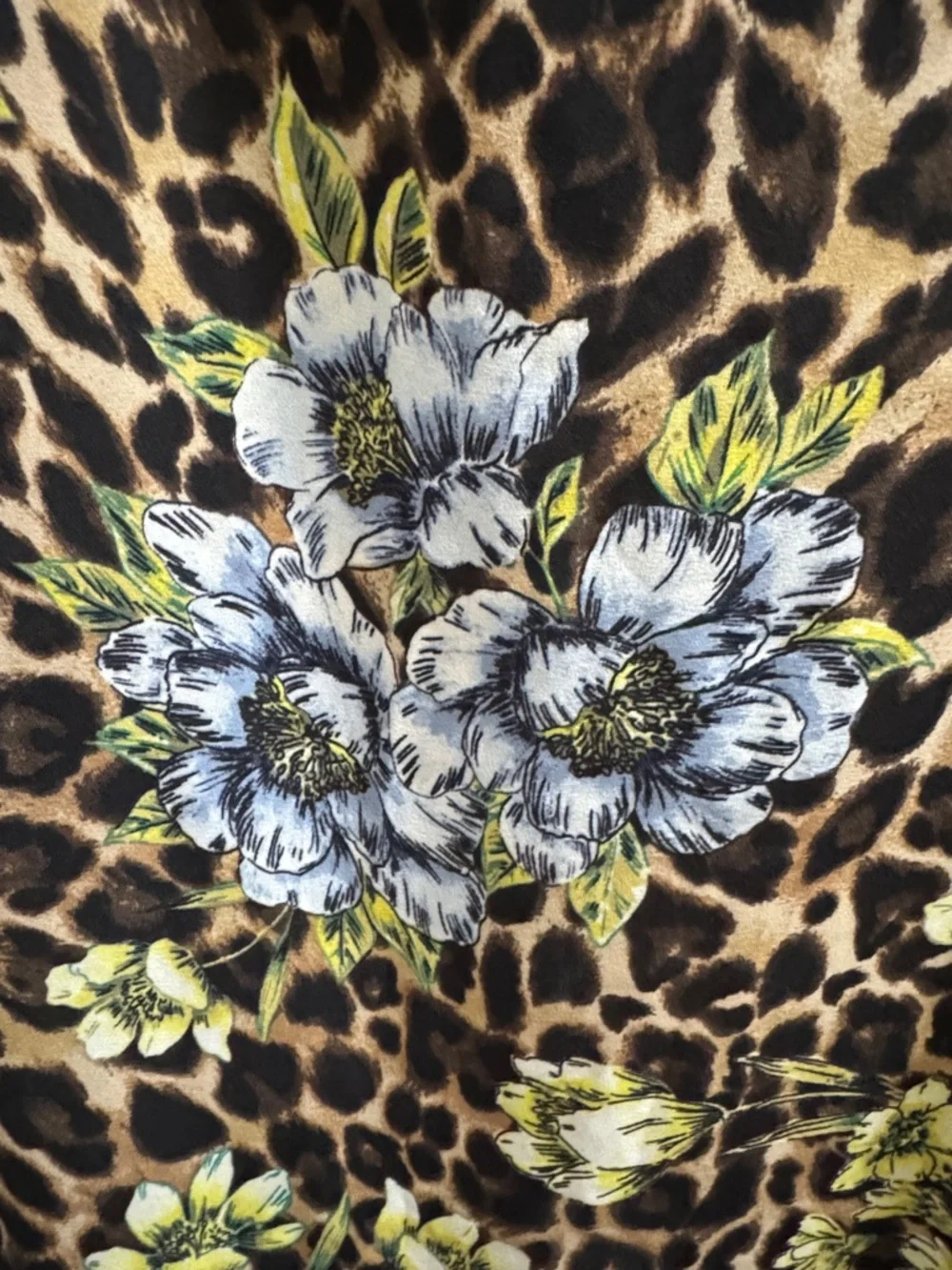 WHBM Like New Leopard Print Floral Slip Dress - Picture 5 of 9